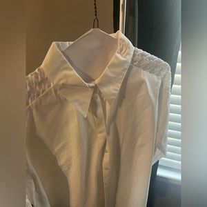 Anne Fontaine blouse with white sheer houndstooth